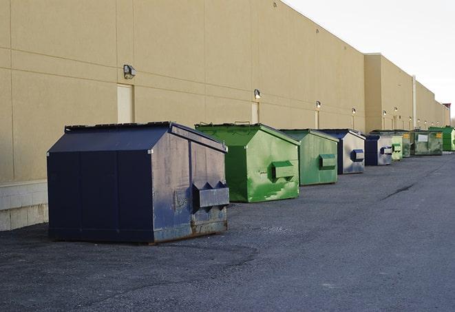 a pack of different construction bins lined up for service in Boiling Springs, SC